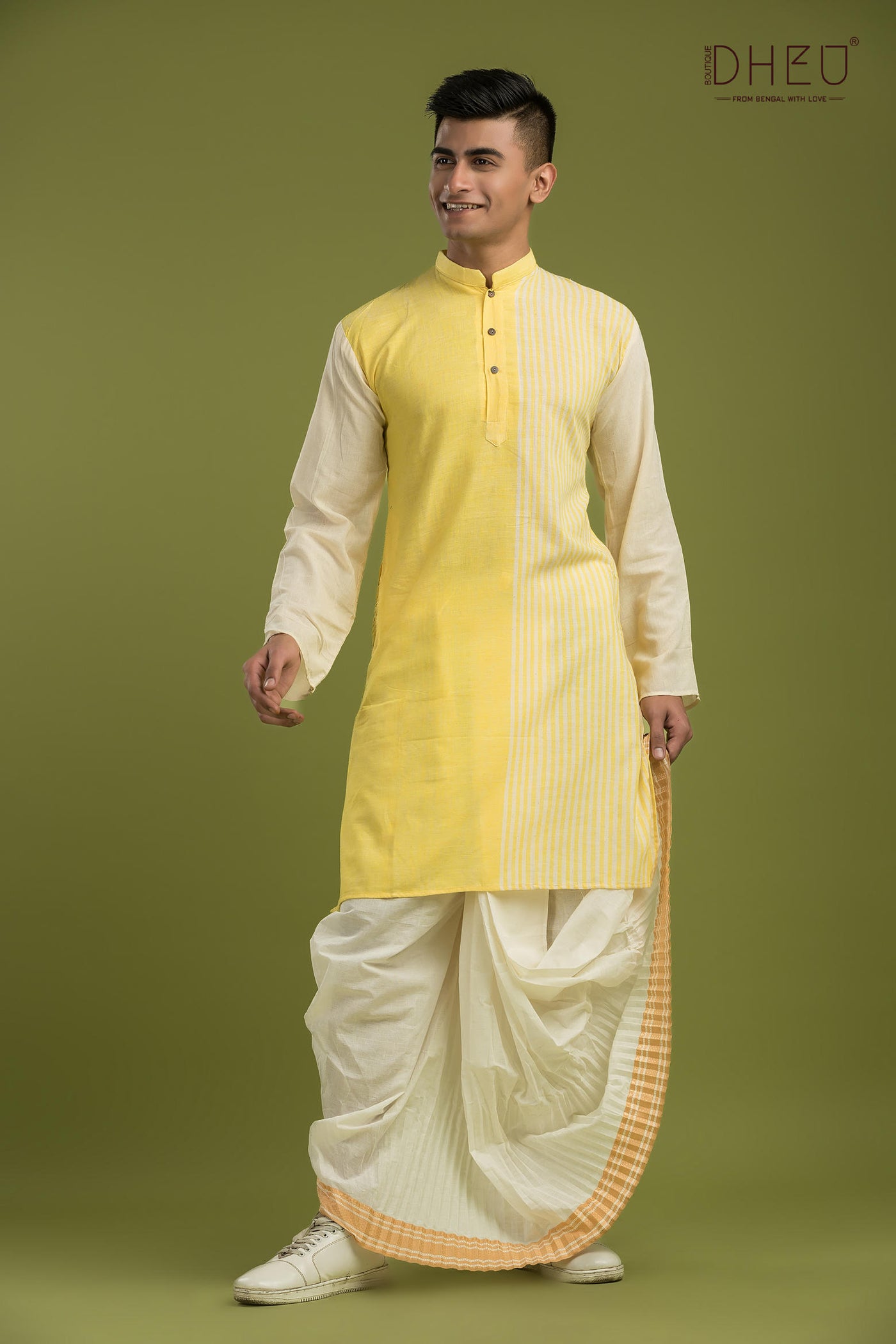 Holud Himu-Casual Style Kurta-Dhoti Full Set