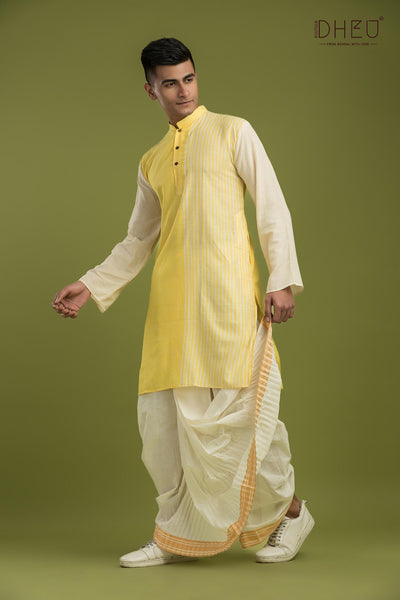 Holud Himu-Casual Style Kurta-Dhoti Full Set