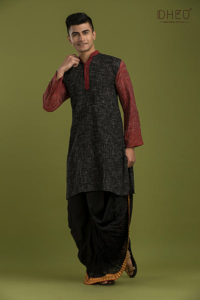 Casual Style Kurta-Dhoti Full Set