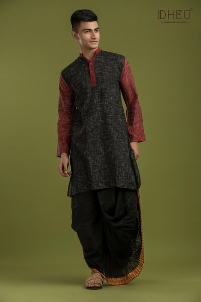 Casual Style Kurta-Dhoti Full Set