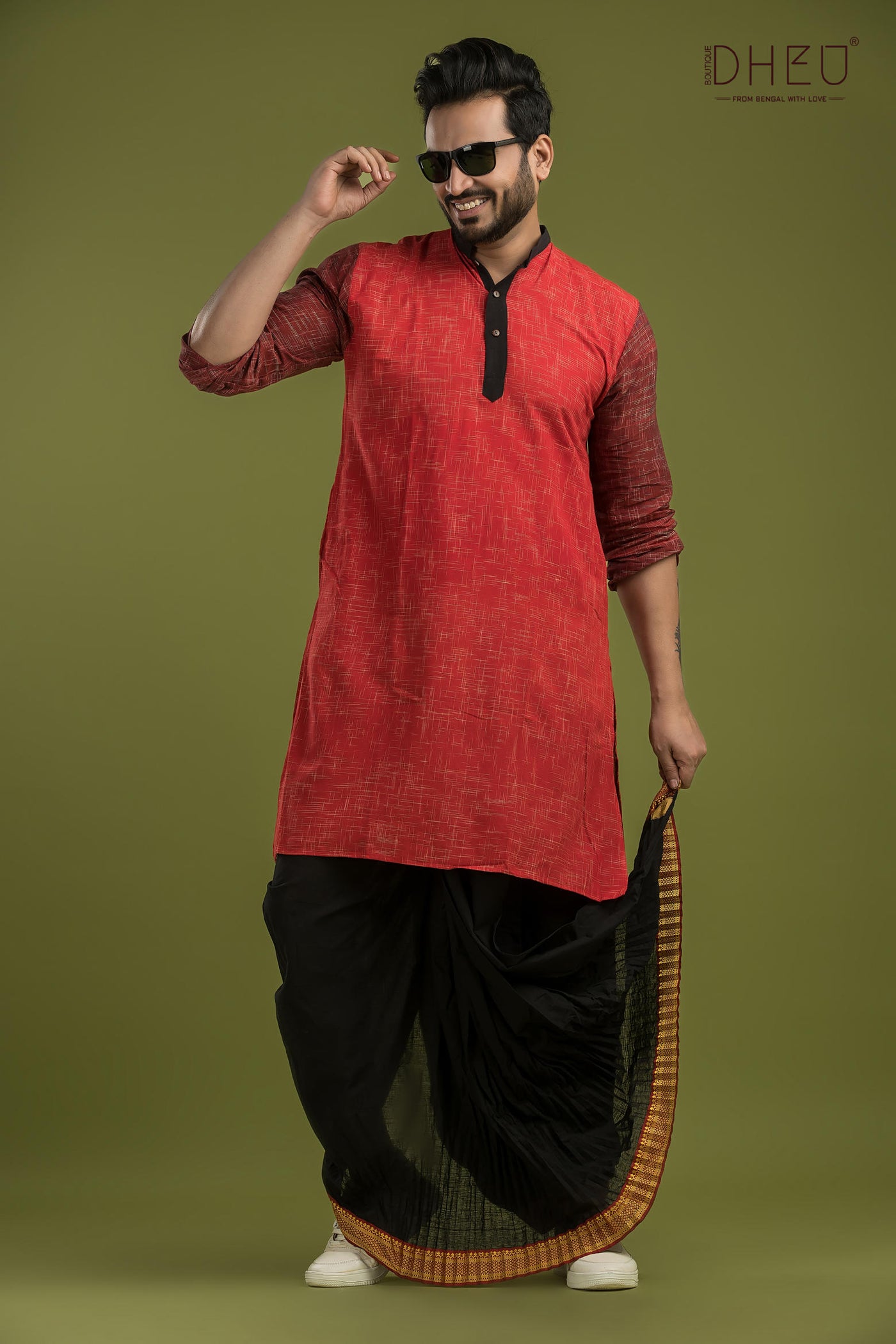 Casual Style Kurta-Dhoti Full Set