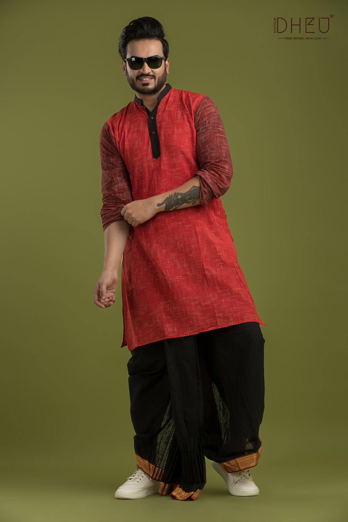 Casual Style Kurta-Dhoti Full Set