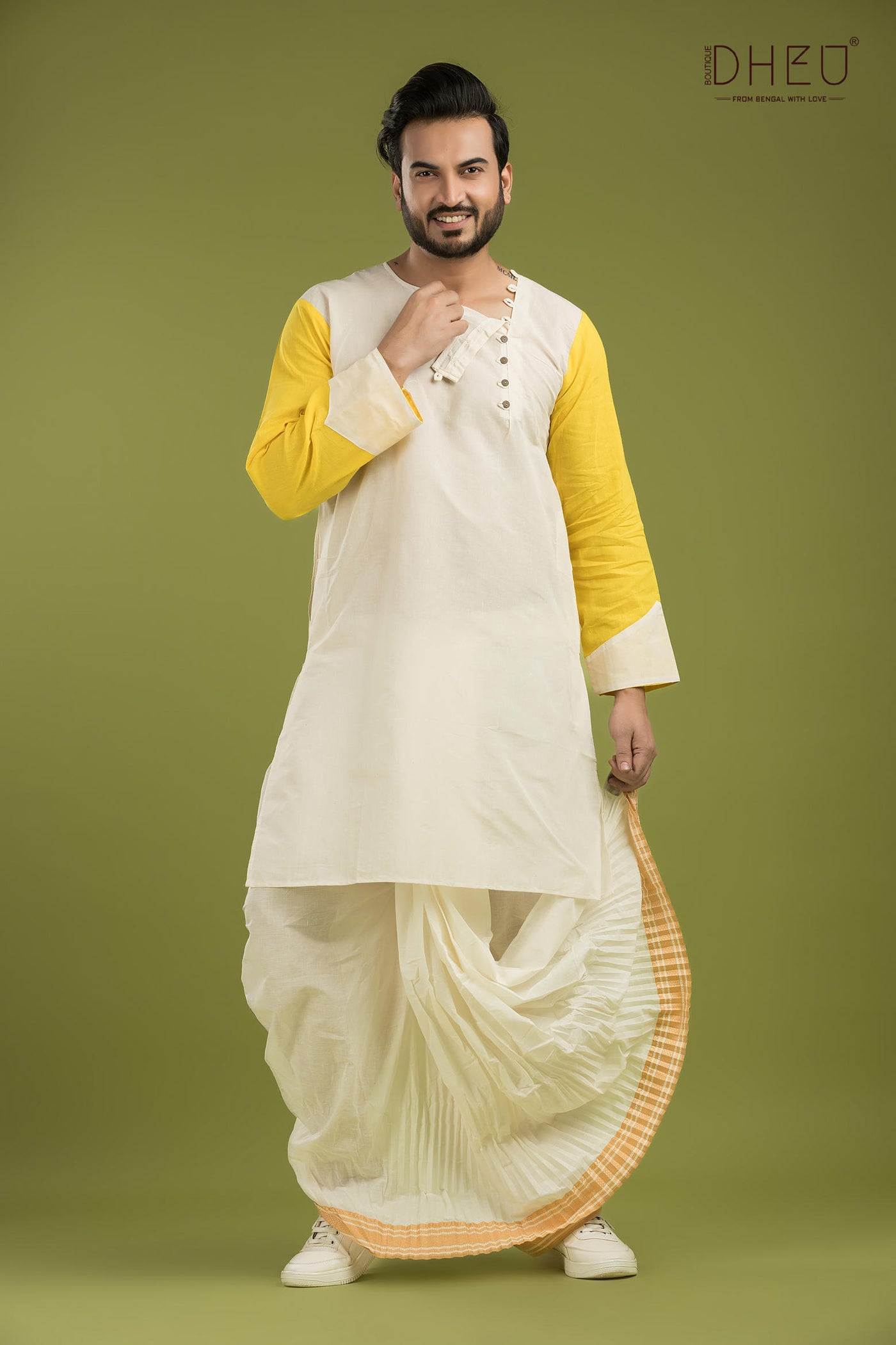 Indepedia-Casual Style Kurta-Dhoti Full Set