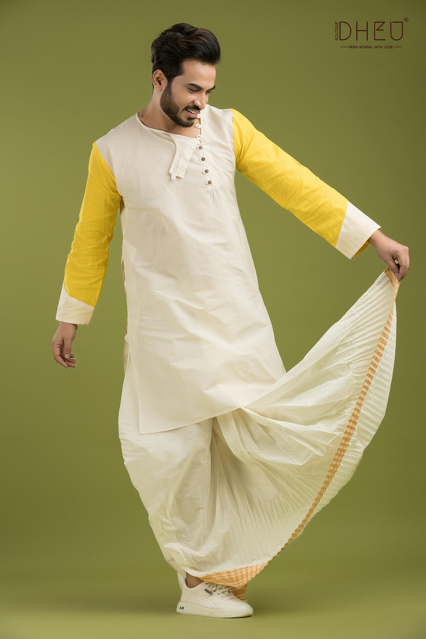 Indepedia-Casual Style Kurta-Dhoti Full Set