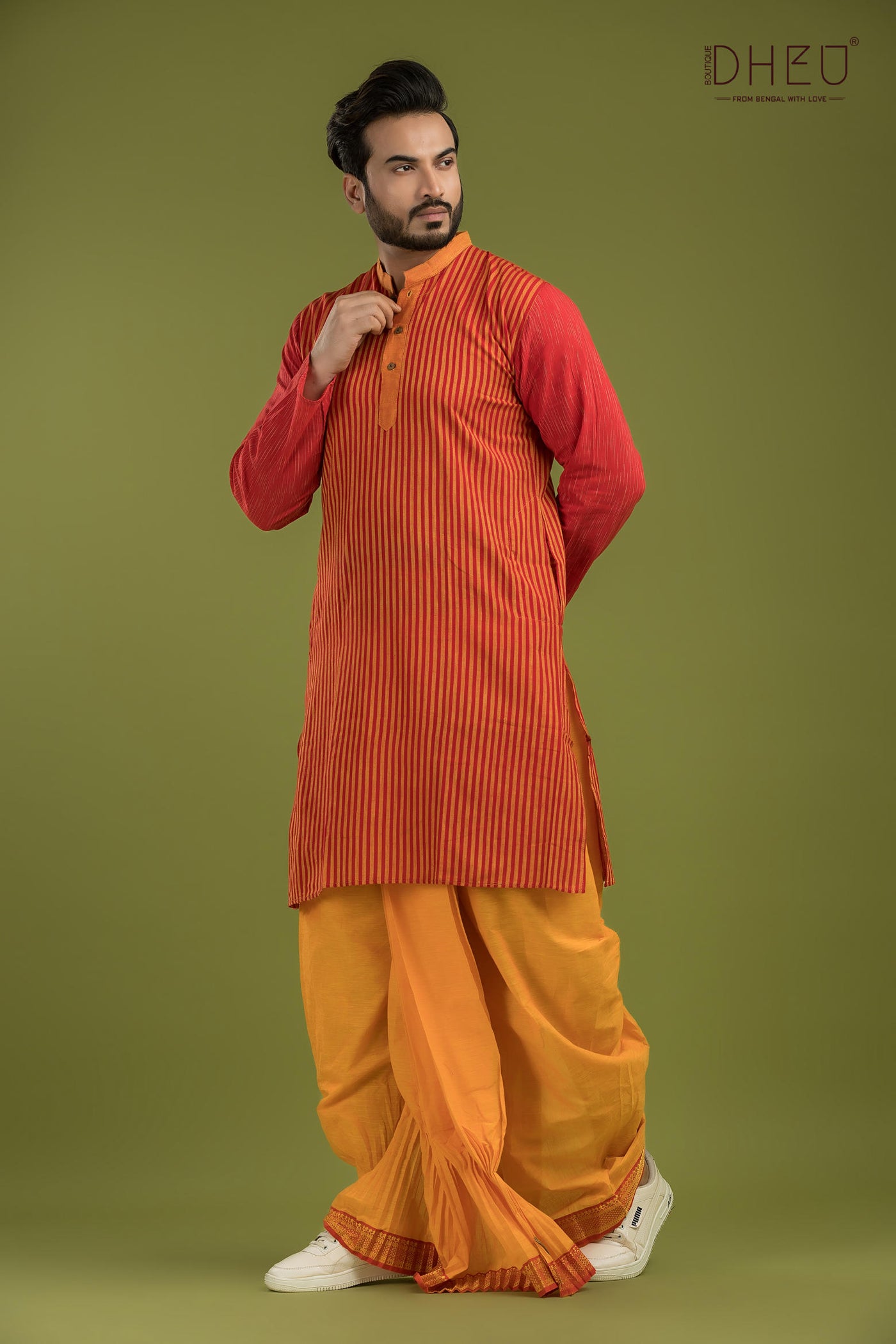 Casual Style Kurta-Dhoti Full Set