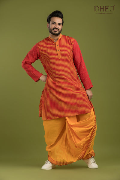 Casual Style Kurta-Dhoti Full Set