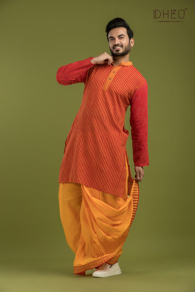 Casual Style Kurta-Dhoti Full Set