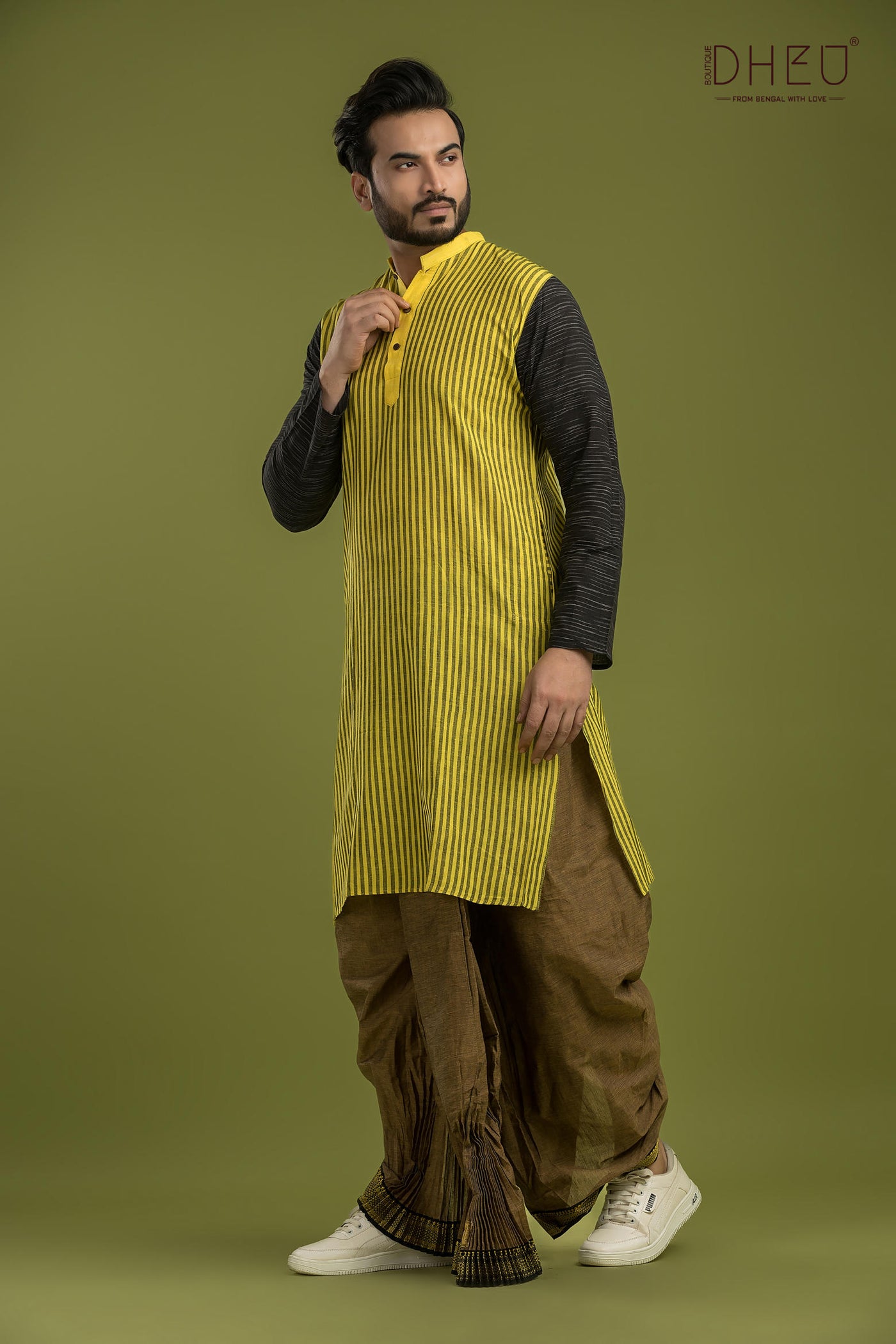 Casual Style Kurta-Dhoti Full Set