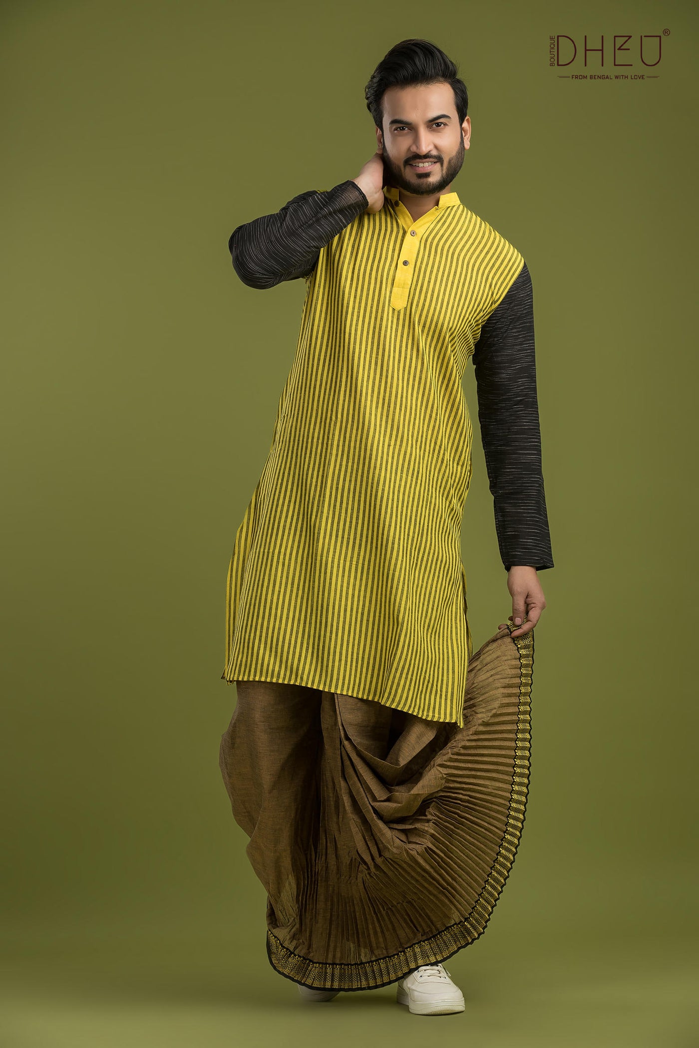 Casual Style Kurta-Dhoti Full Set