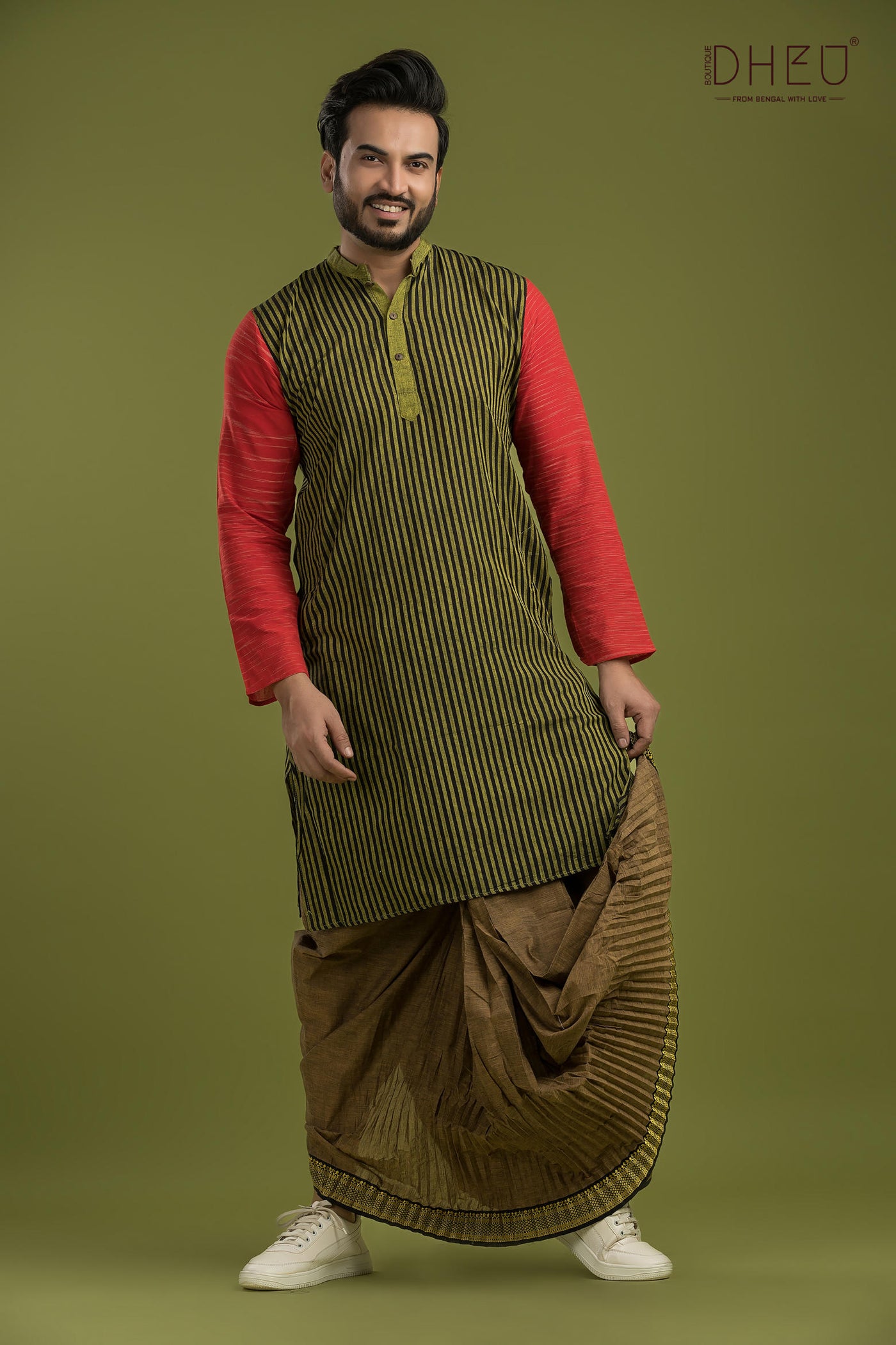 Casual Style Kurta-Dhoti Full Set