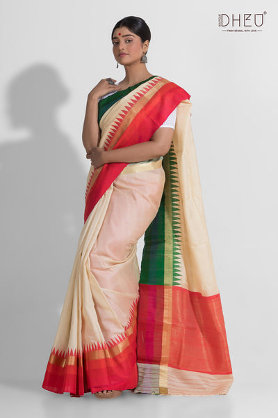 Ganga Jamuna- Pure Tussar Silk Saree (Silk Mark Certified)