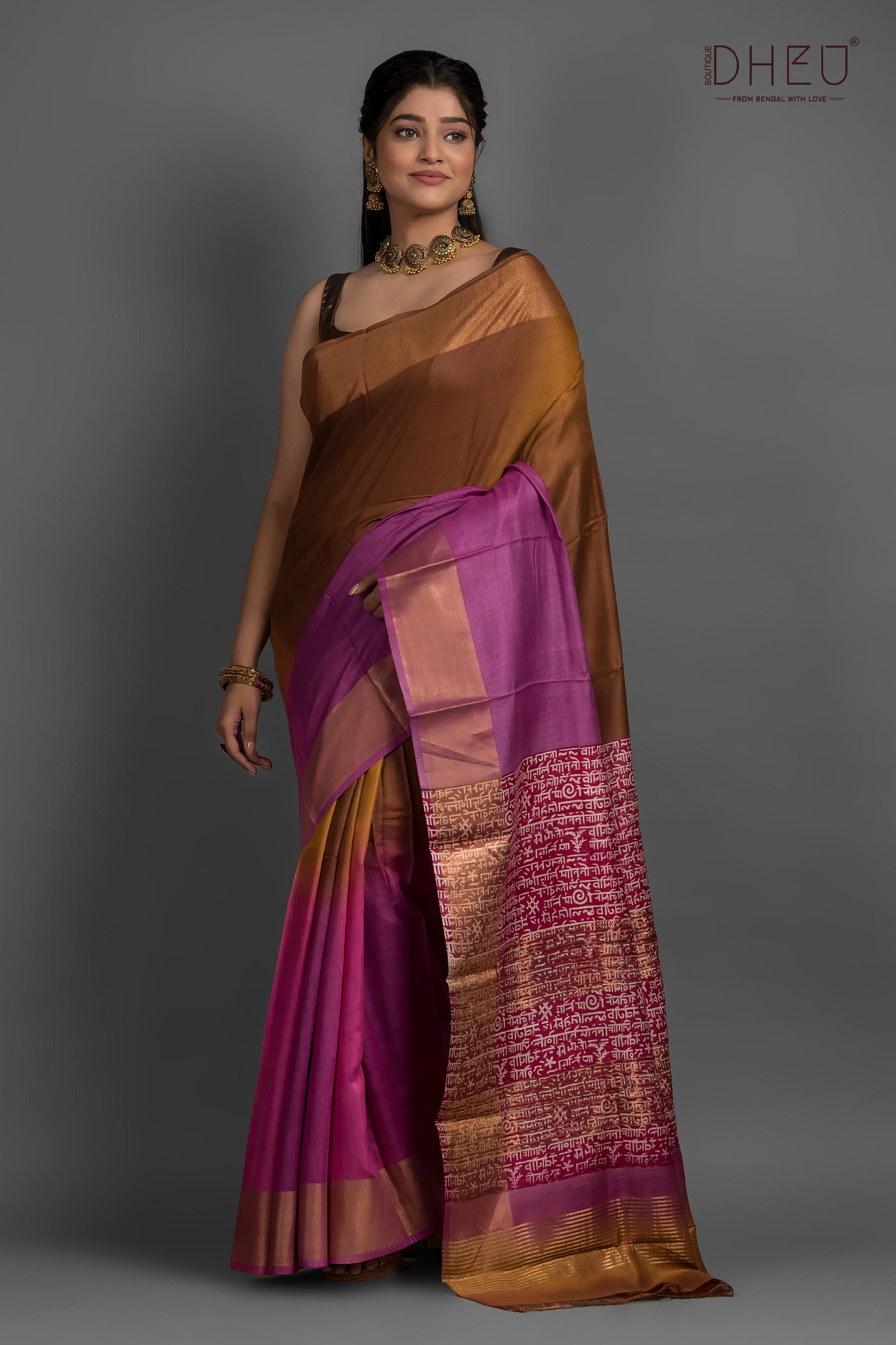 Matka Block Print Saree (Silk Mark Certified)