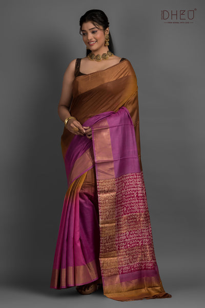 Matka Block Print Saree (Silk Mark Certified)