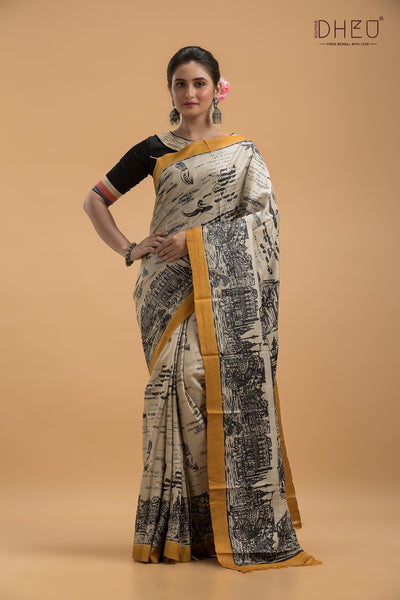 Exclusive Tussar Silk Kolkata Saree (Silk Mark Certified)