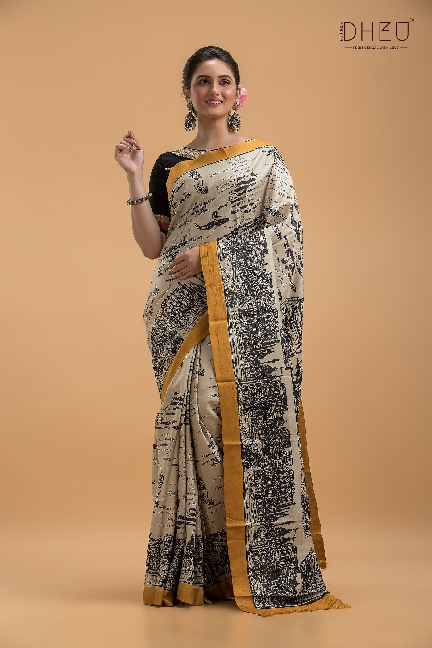 Exclusive Tussar Silk Kolkata Saree (Silk Mark Certified)