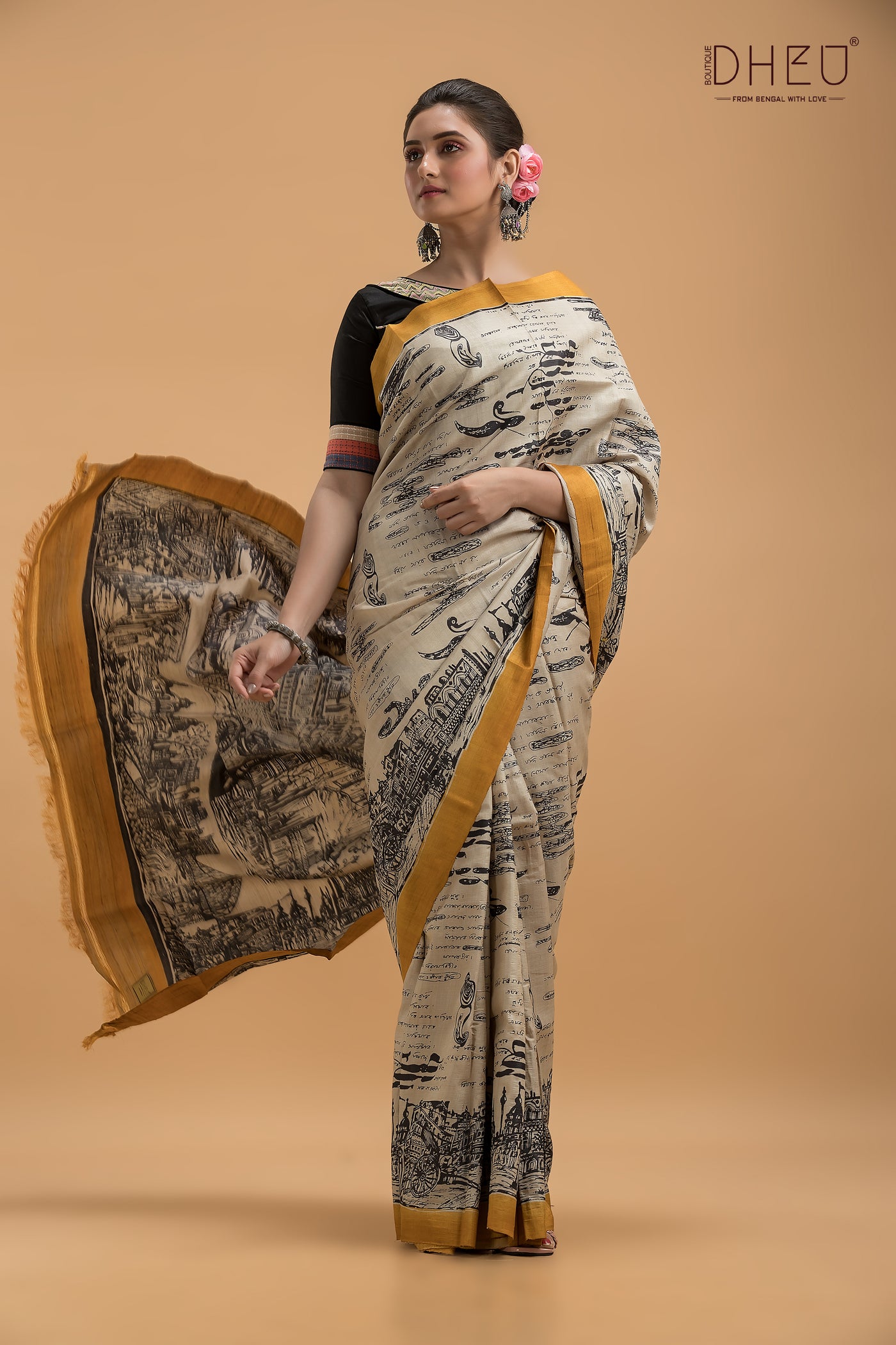 Exclusive Tussar Silk Kolkata Saree (Silk Mark Certified)