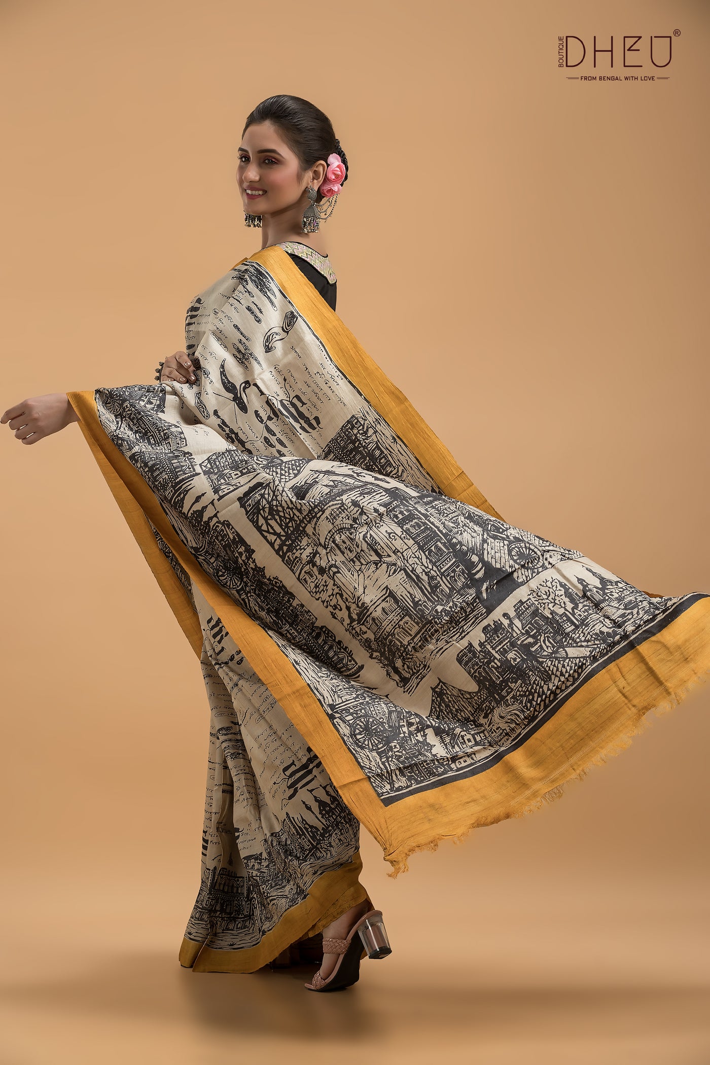 Exclusive Tussar Silk Kolkata Saree (Silk Mark Certified)