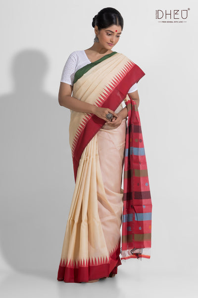 Pure Tussar Silk Dolabedi Saree (Silk Mark Certified)