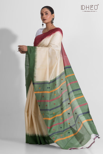 Pure Tussar Silk Dolabedi Saree (Silk Mark Certified)