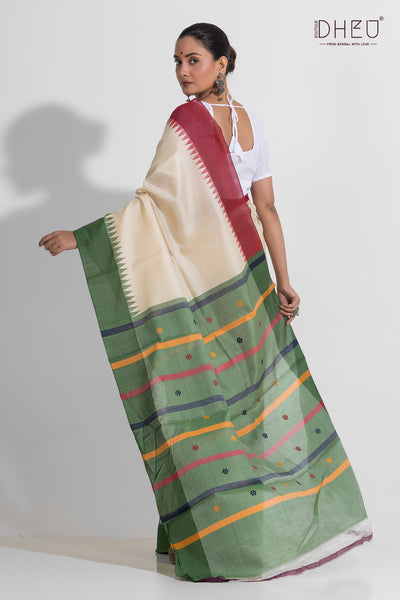 Pure Tussar Silk Dolabedi Saree (Silk Mark Certified)