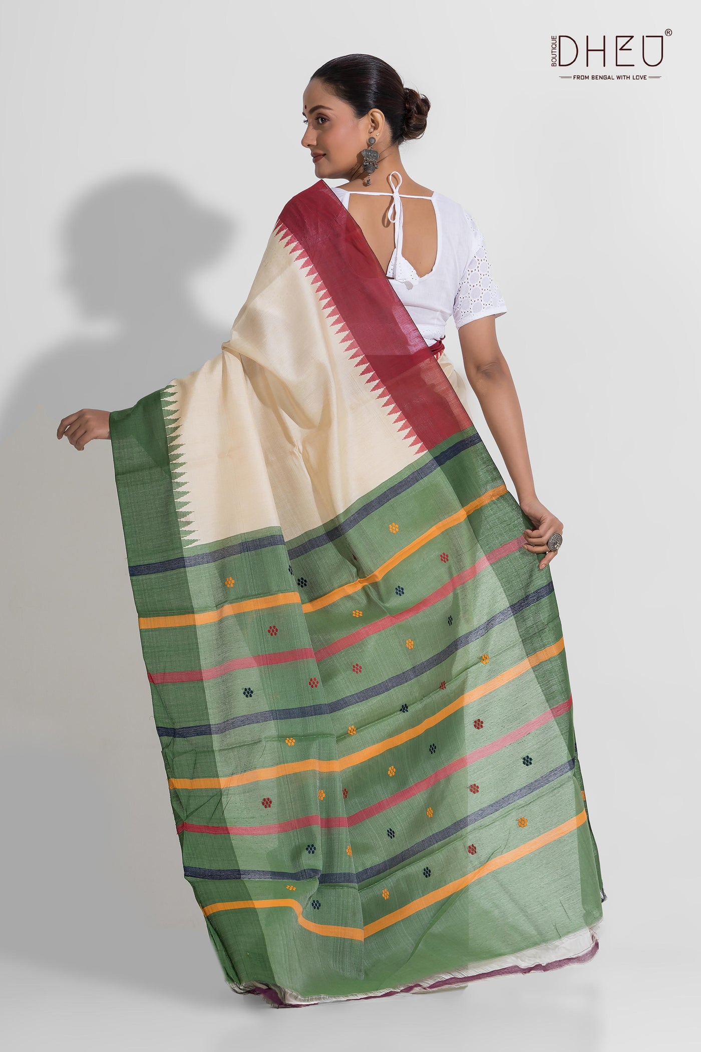 Pure Tussar Silk Dolabedi Saree (Silk Mark Certified)