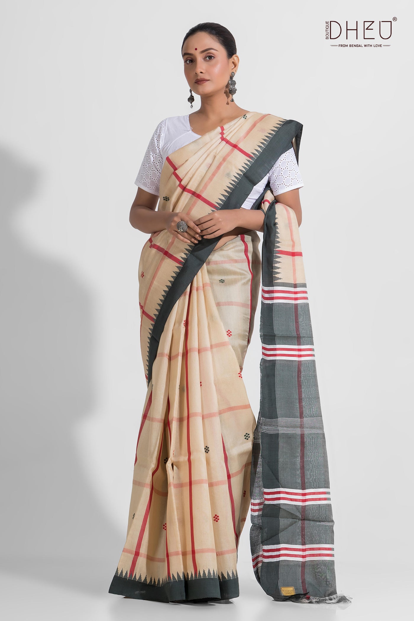 Pure Tussar Silk Dolabedi Saree (Silk Mark Certified)