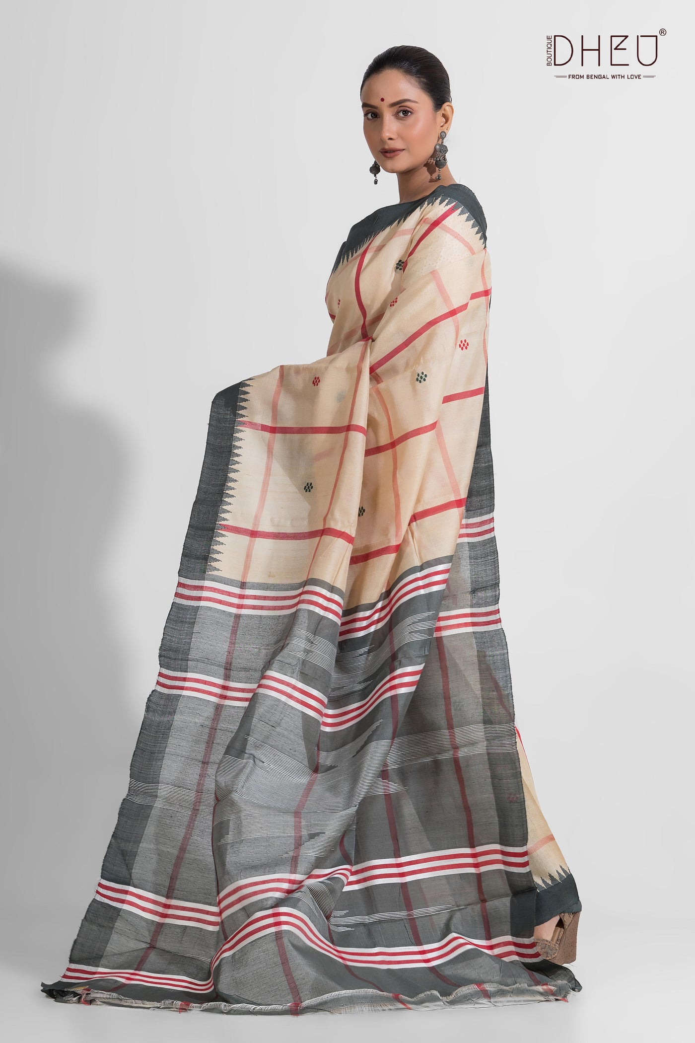 Pure Tussar Silk Dolabedi Saree (Silk Mark Certified)