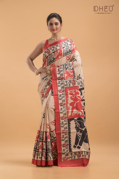 Exclusive Tussar Silk Kolkata Saree (Silk Mark Certified)