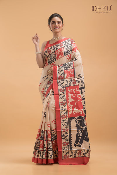 Exclusive Tussar Silk Kolkata Saree (Silk Mark Certified)