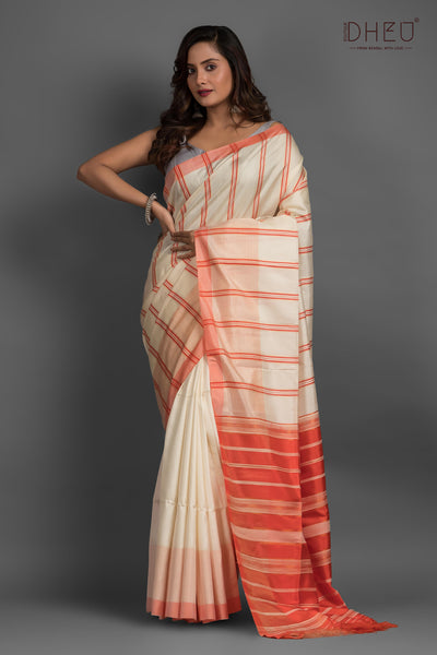 Pure Bishnupuri Silk Saree (Silk Mark Certified)