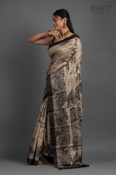 Exclusive Tussar Silk Kolkata Saree (Silk Mark Certified)