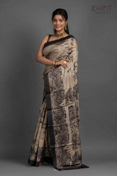 Exclusive Tussar Silk Kolkata Saree (Silk Mark Certified)