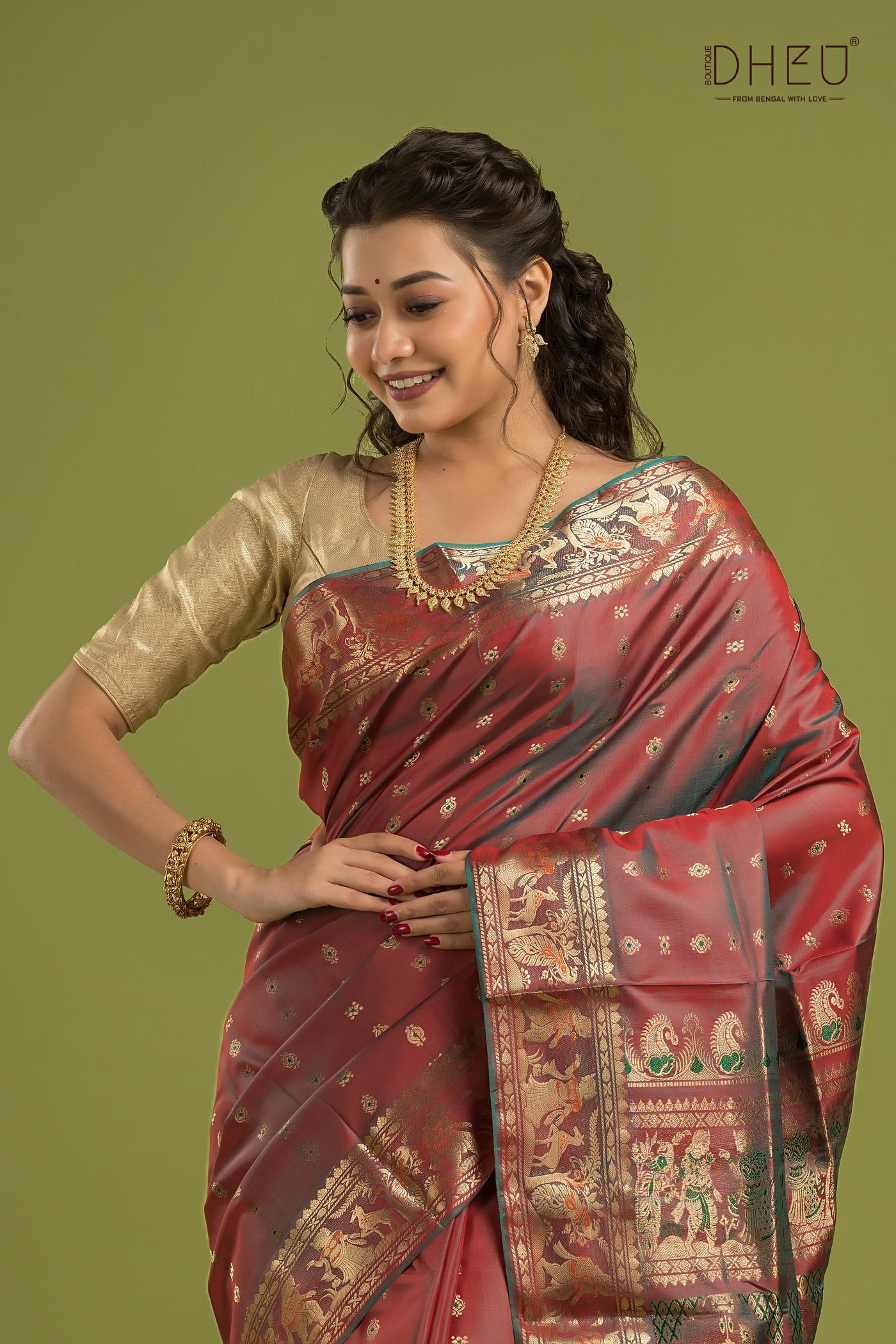 Pure Swarnachari Silk Saree (with silk mark certified)