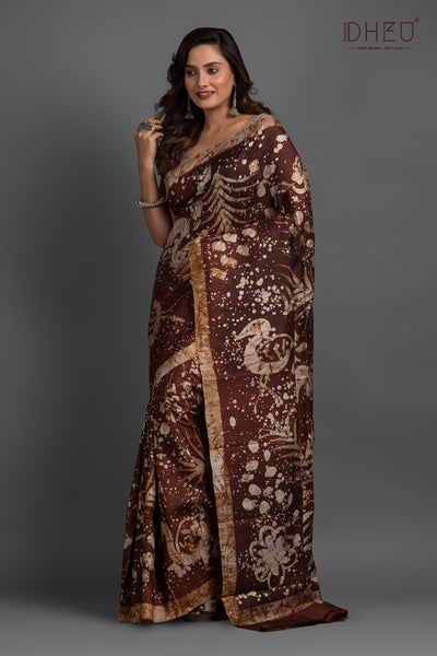 Bishnupuri Silk Batik Saree (Silk Mark Certified)