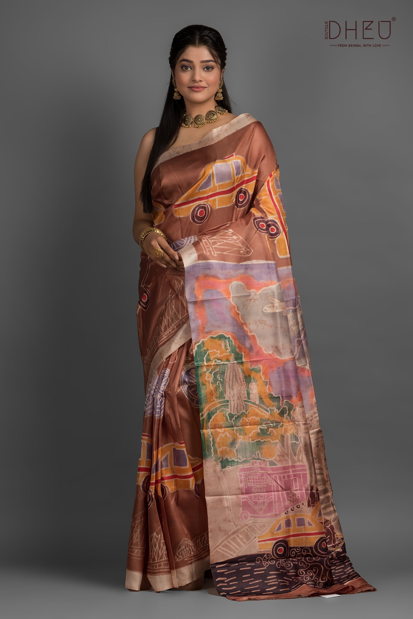 Taski- Bishnupuri Silk Batik Saree (Silk Mark Certified)