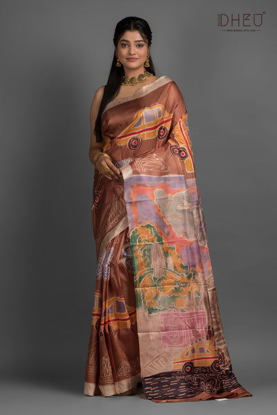 Taski- Bishnupuri Silk Batik Saree (Silk Mark Certified)