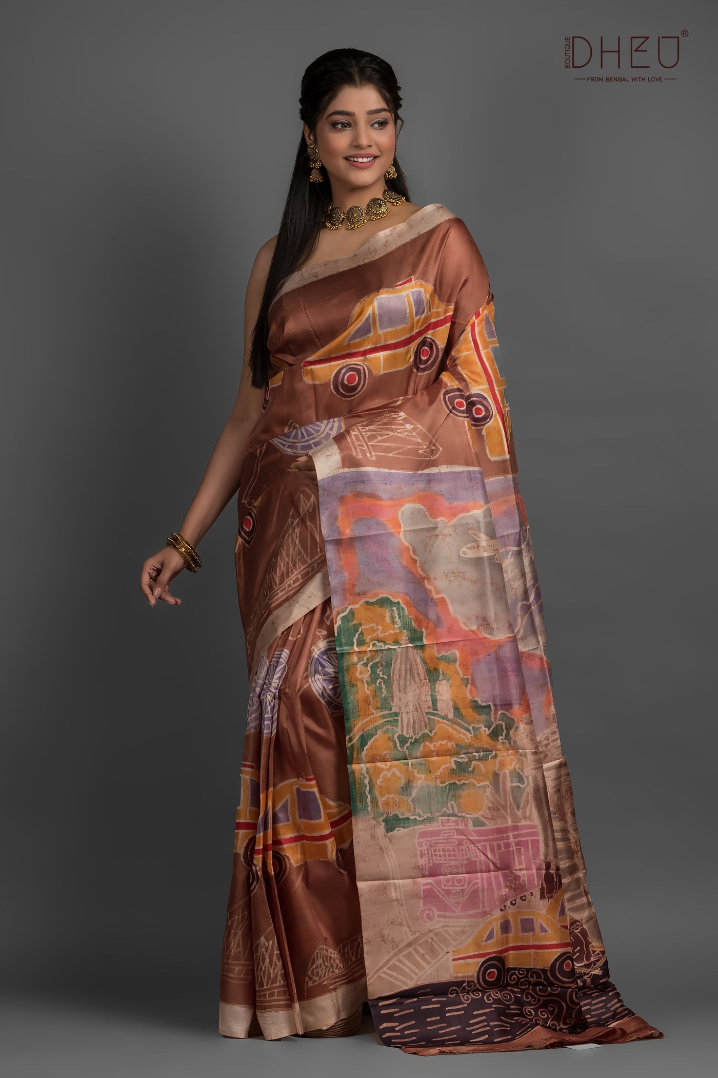 Taski- Bishnupuri Silk Batik Saree (Silk Mark Certified)