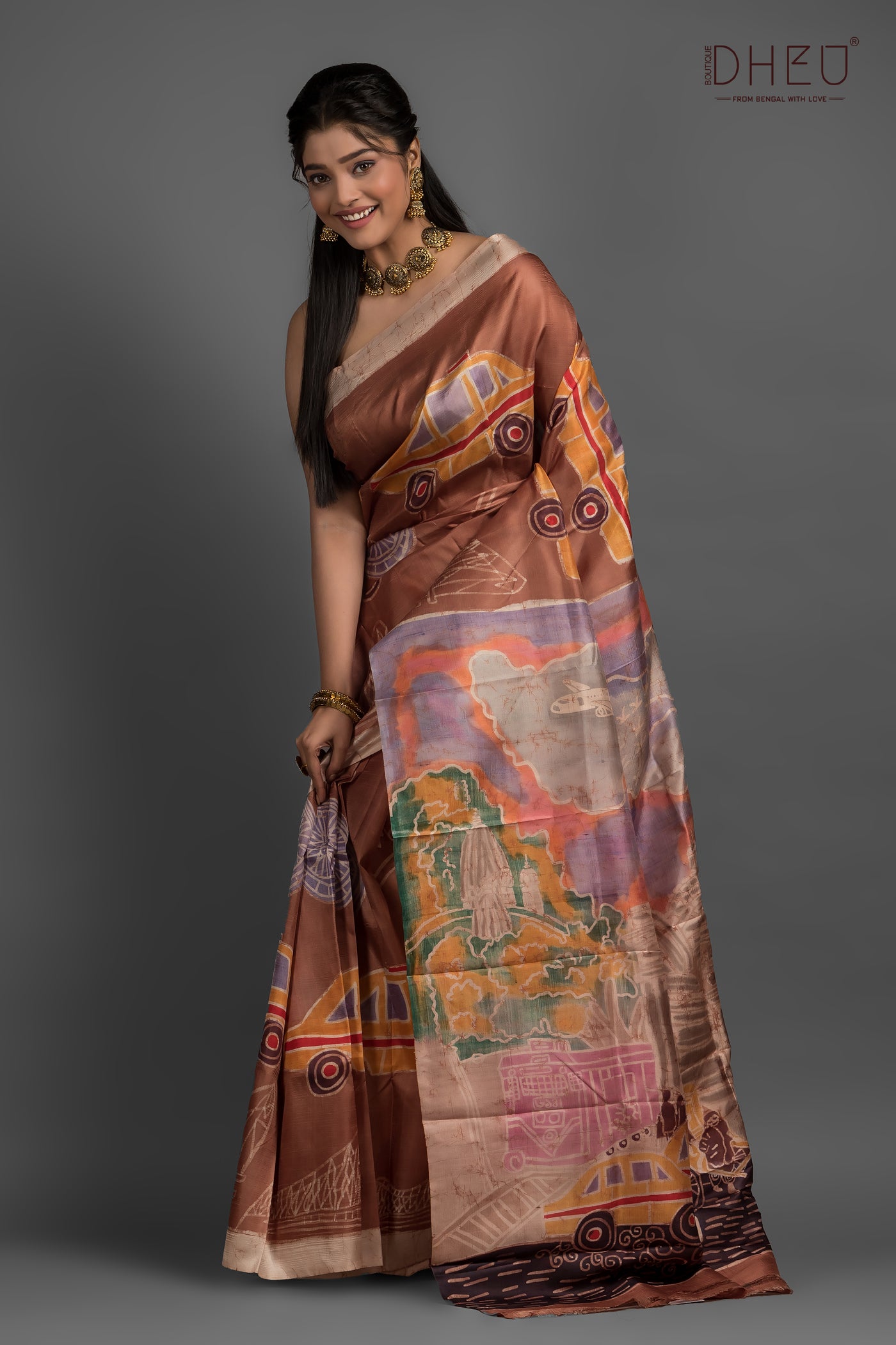 Taski- Bishnupuri Silk Batik Saree (Silk Mark Certified)