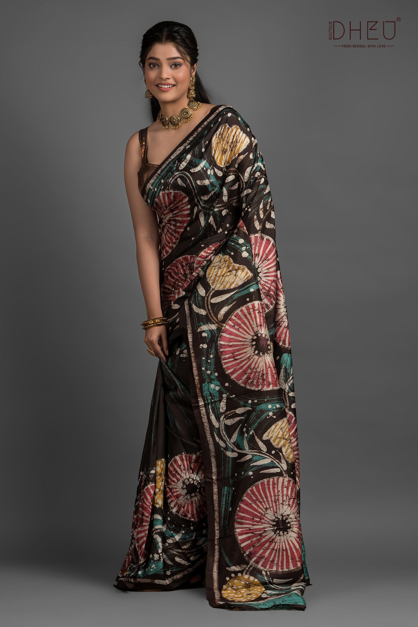 Bishnupuri Silk Batik Saree (Silk Mark Certified)