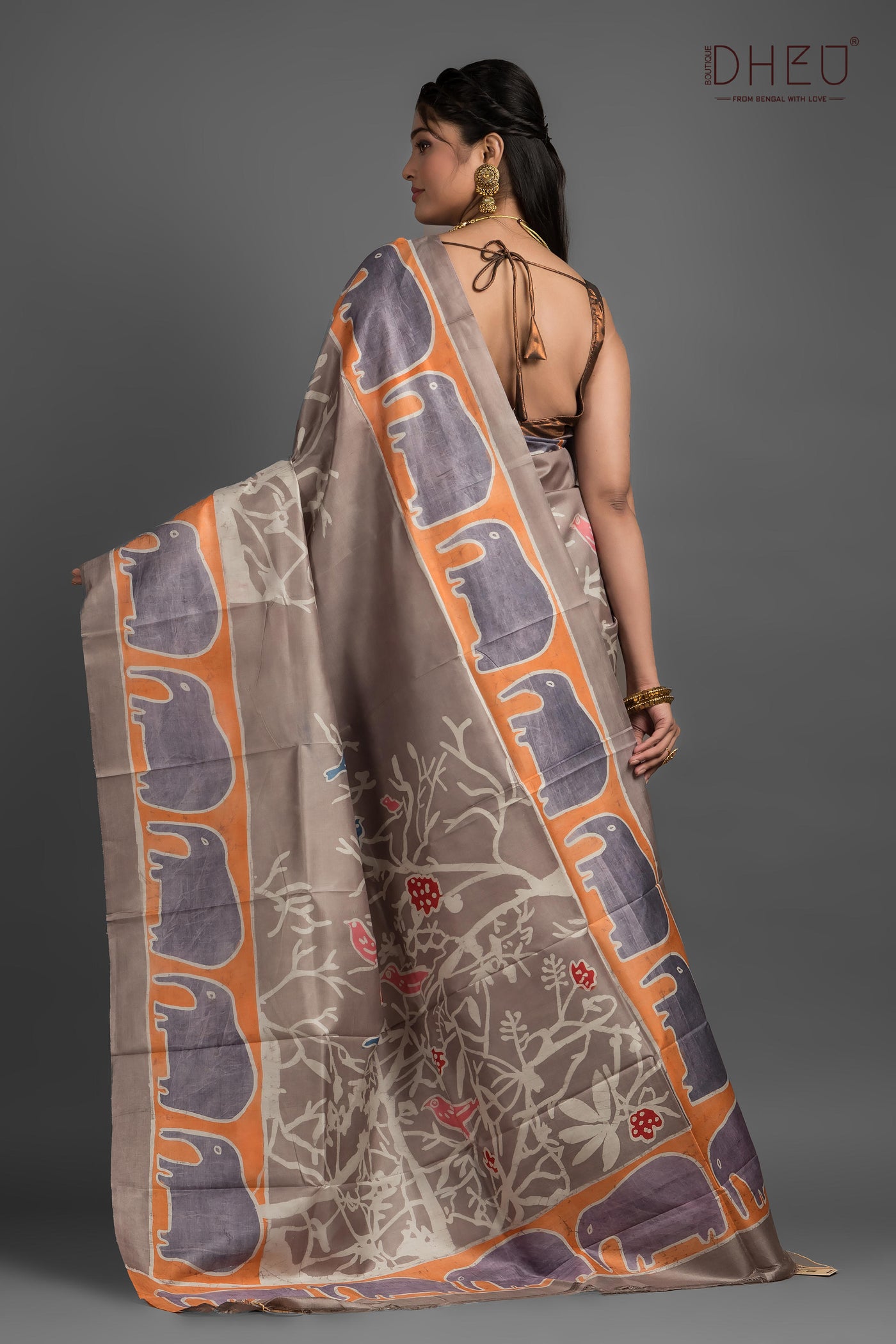 Bishnupuri Silk Batik Saree (Silk Mark Certified)