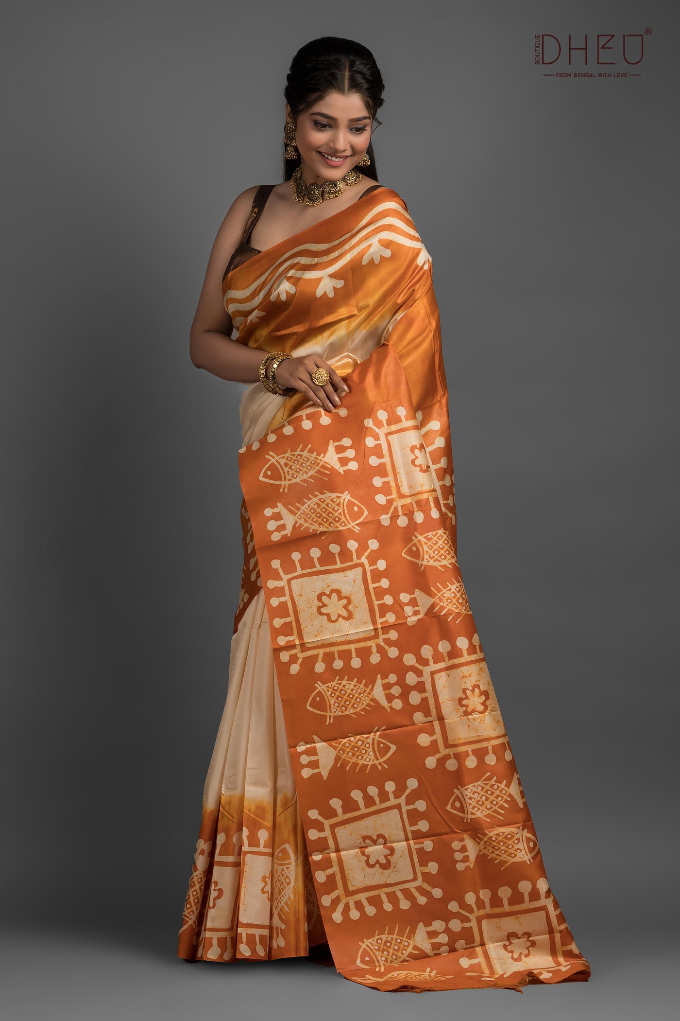 Bishnupuri Silk Batik Saree (Silk Mark Certified)