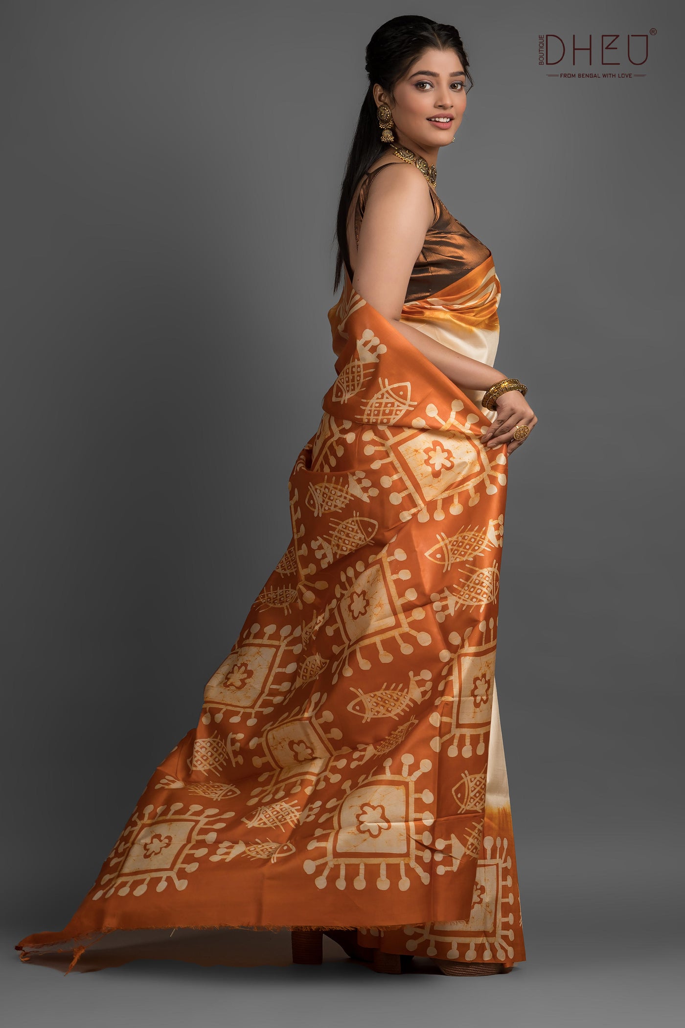 Bishnupuri Silk Batik Saree (Silk Mark Certified)