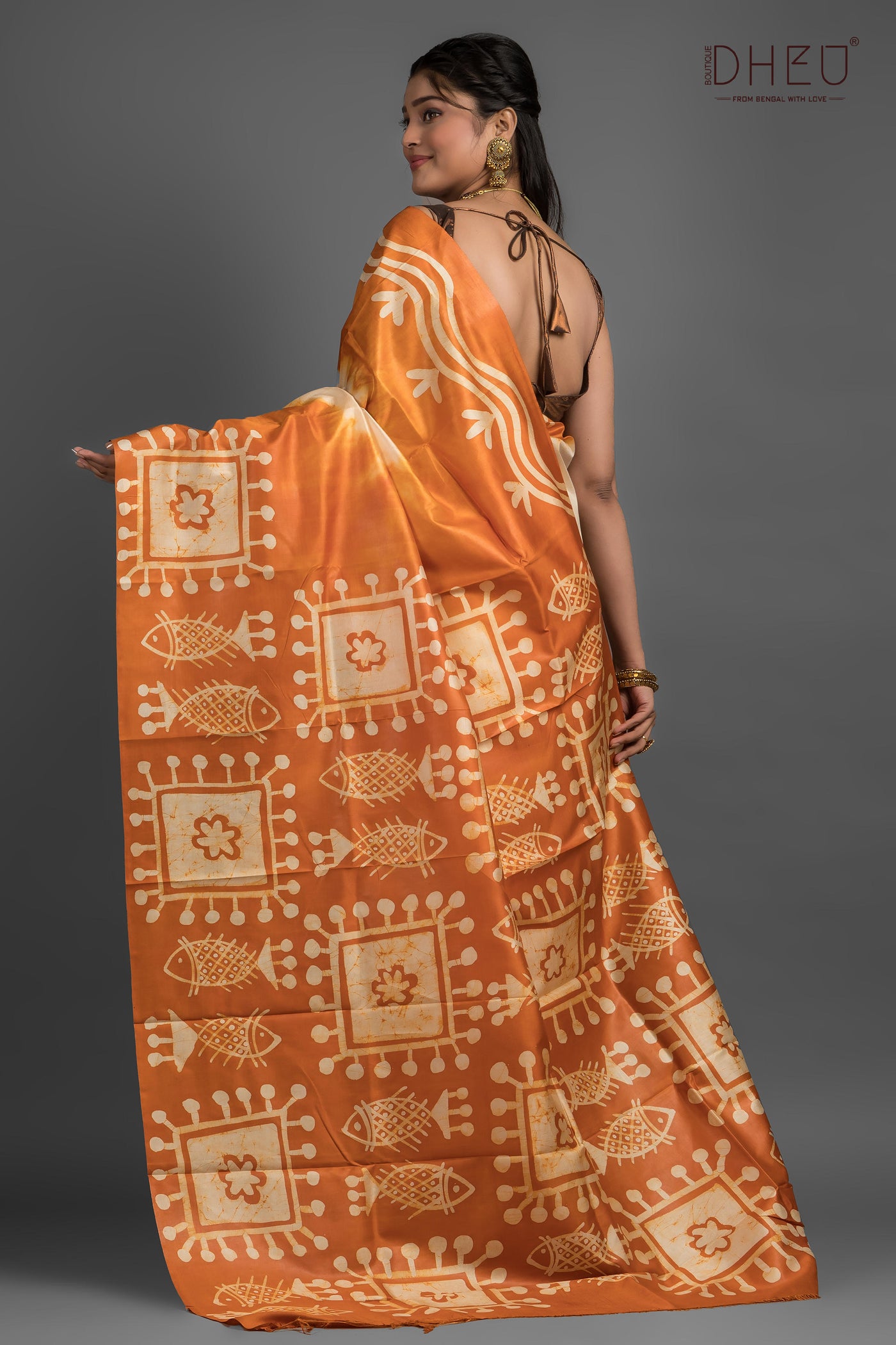 Bishnupuri Silk Batik Saree (Silk Mark Certified)