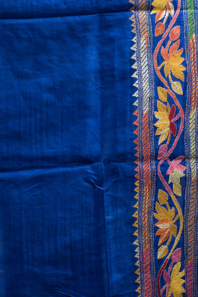 Pure Bishnupuri Silk Kantha Saree (With Silk Mark Certified)