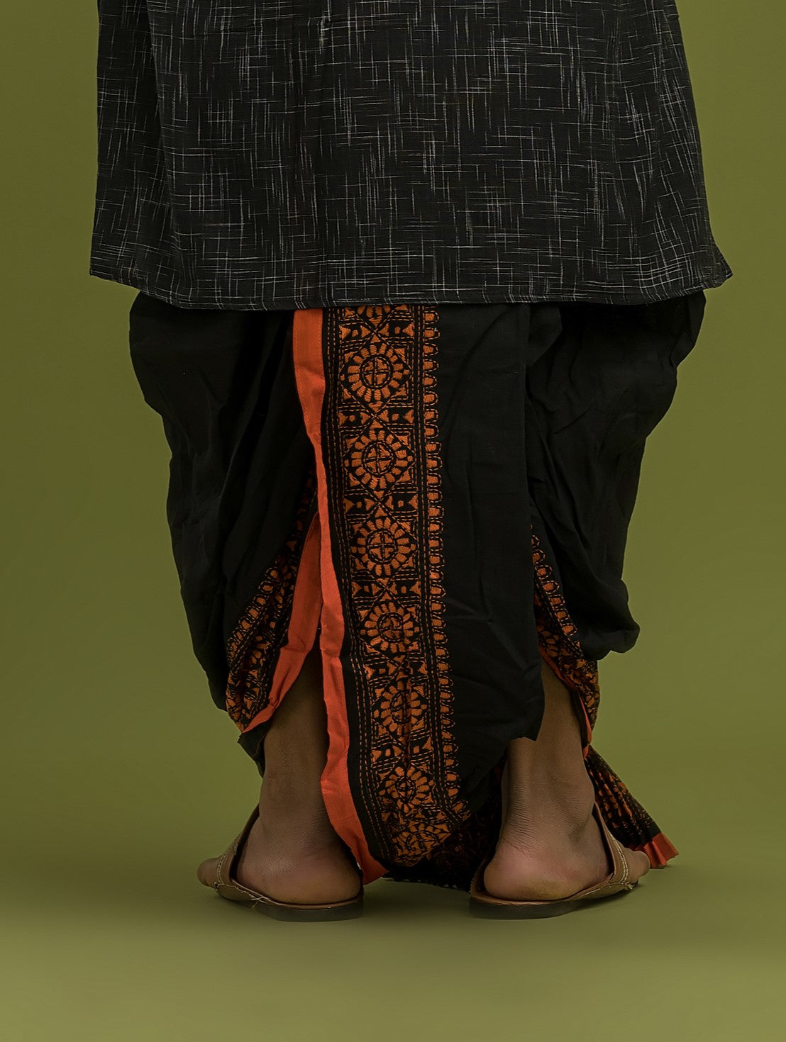 Designer Kantha Stitch Dhoti- Ready to wear