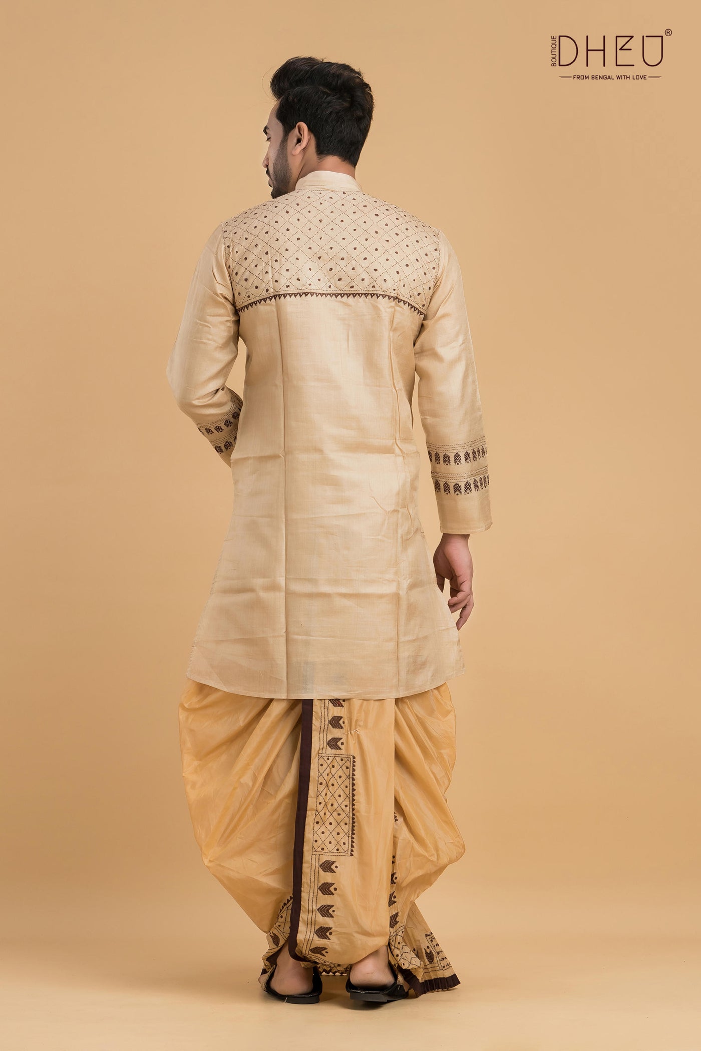 Exclusive Tussar Silk Kurta & Dhoti(Optional) Set