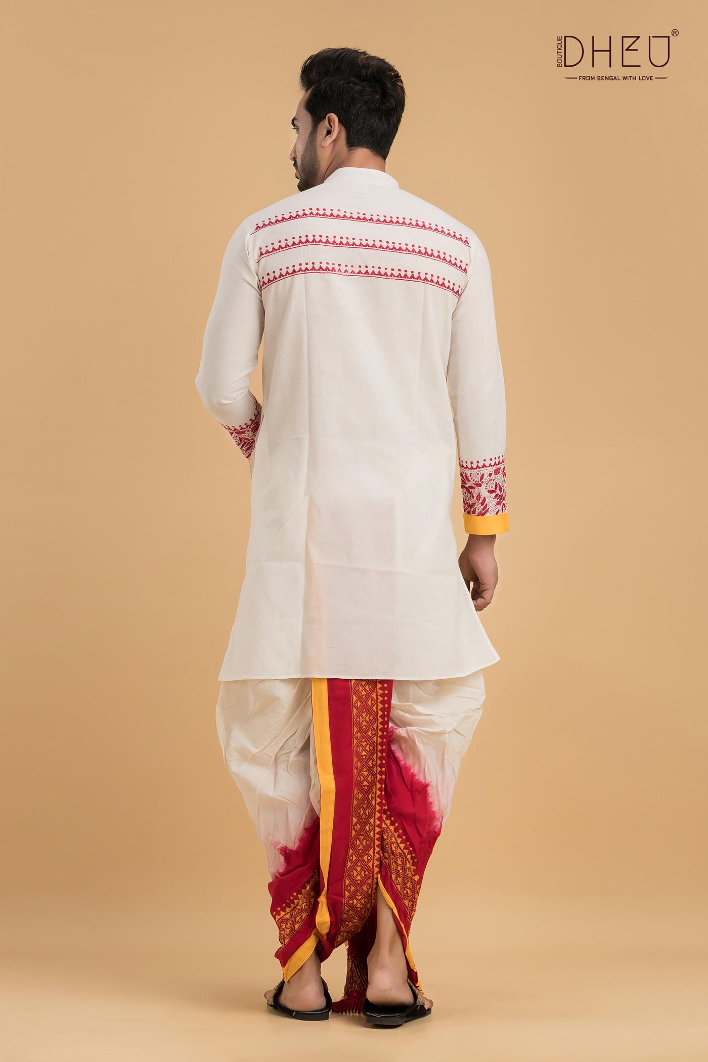 Designer Kantha Stitched Kurta & Dhoti(Optional)Set