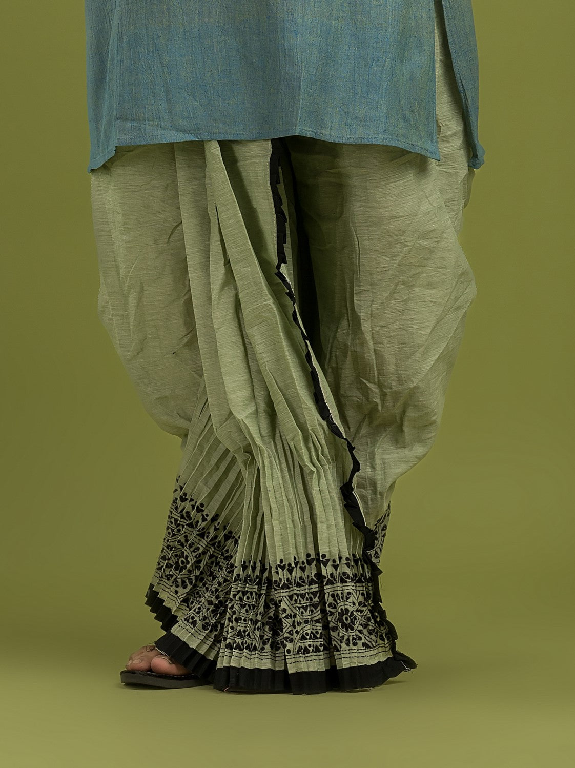 Designer Kantha Stitch Dhoti- Ready to wear