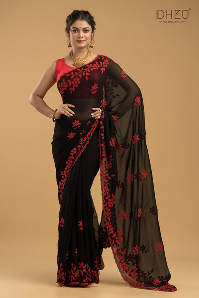 Designer Chiffon Silk Saree