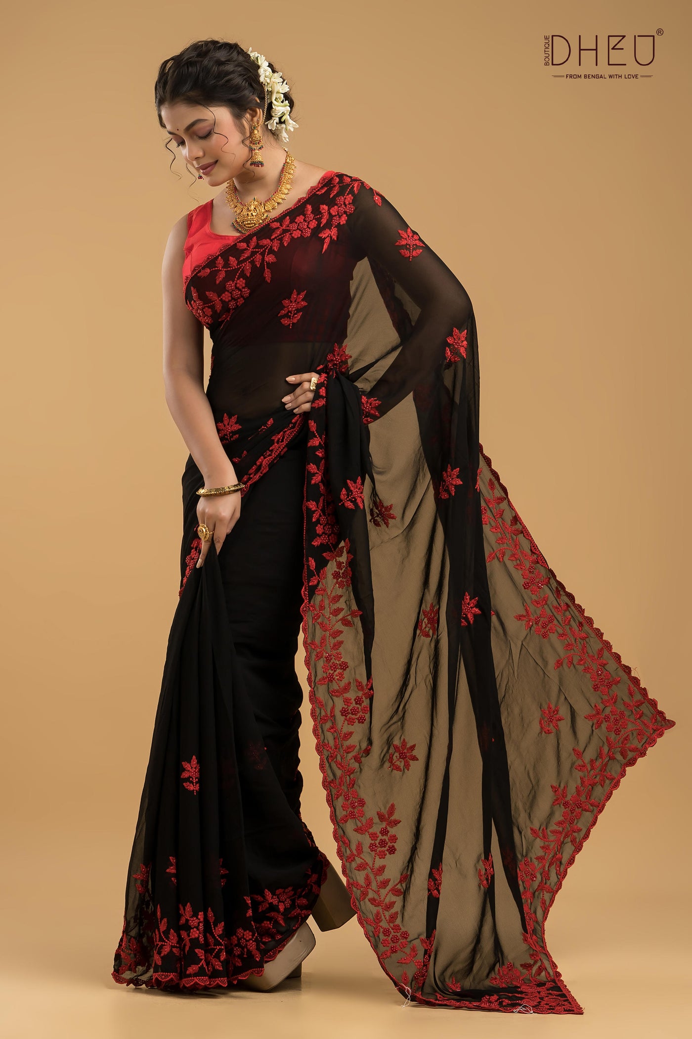 Designer Chiffon Silk Saree